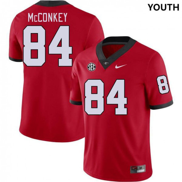 Youth #84 Ladd McConkey Georgia Bulldogs College Football Jersey - Red